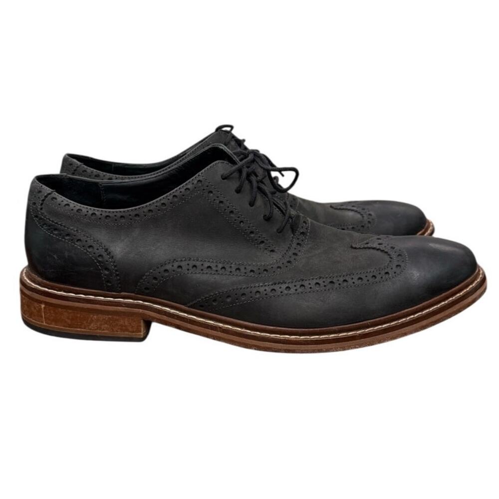 Cole Haan Men’s Colton Black Leather Wingtip Oxford Dress Shoes Size 12 Brogue - Picture 6 of 9